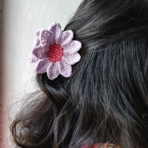 Home handmade crochet sunflower hair clutcher