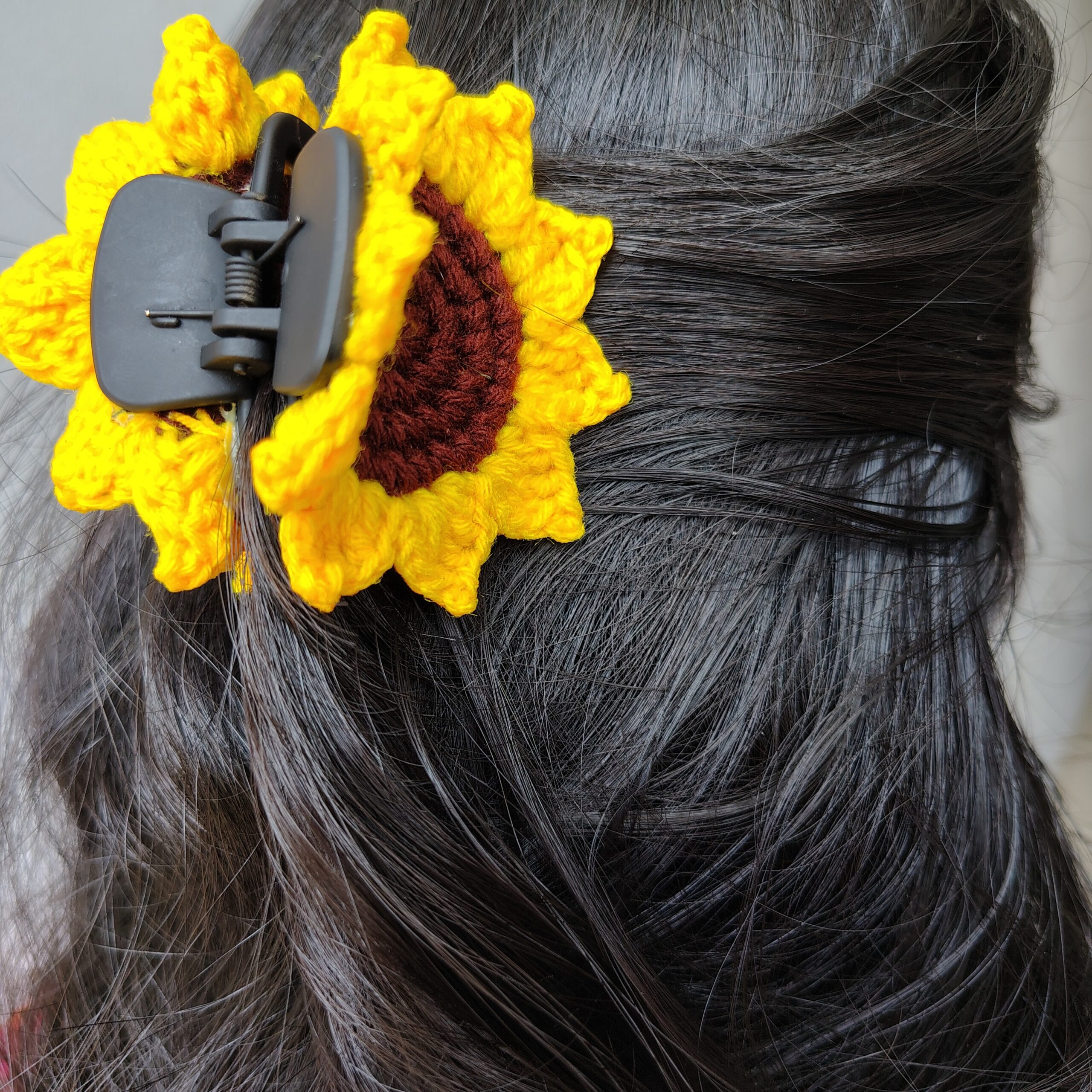 handmade crochet sunflower hair clutcher handmade crochet sunflower hair clutcher