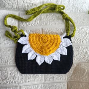 crochet sunflower sling bag 🌻